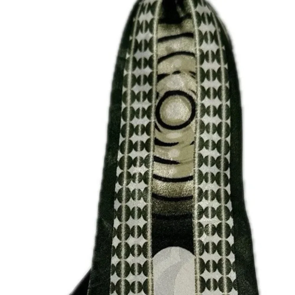 Gino Clericci Boy's Clip-on Tie Hanky Green Cream Hand Made Polyester 10